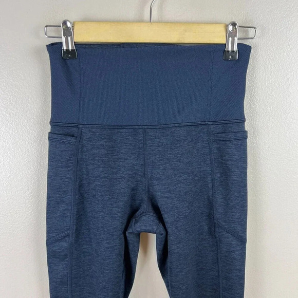 Athleta Exhale Stash Pocket Heel Tight Legging Size XS Blue Yoga Workout - Picture 5 of 12